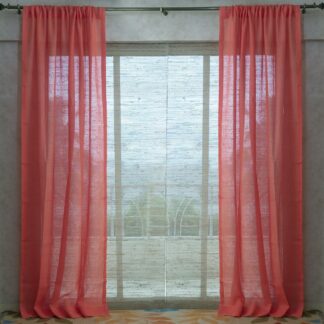 Calyz Fuscia 100% Linen Gauze Curtain